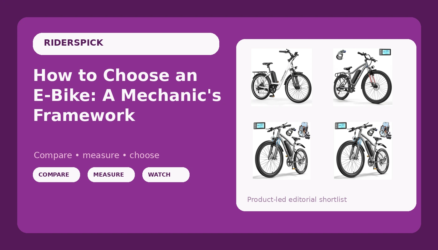 How to Choose an E-Bike: A Mechanic's Framework - RidersPick review with measurements and honest opinion