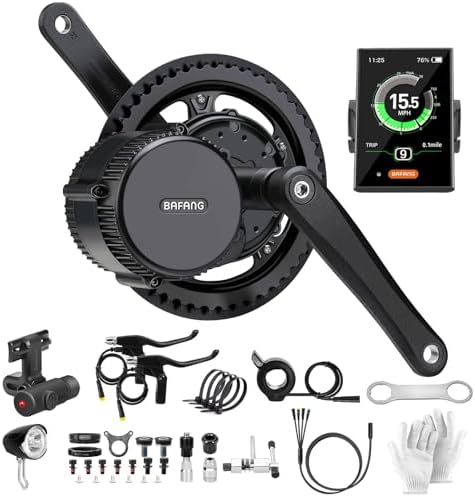 BAFANG 48V 750W Electric Bike Conversion Kit Mid Drive with Chainring 44T, BBS01B Mid Motor Kit for Women Men Adults, DIY eBike Pedelec Kit C18 Display, Thumb Throttle