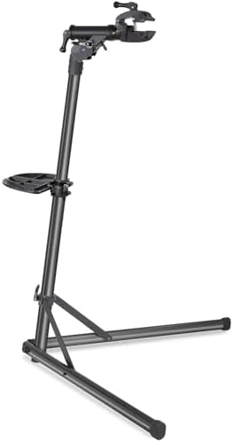 BikeHand Bike Repair Stand - Home Portable Bicycle Mechanics Workstand - for Mountain MTB Road Bikes Maintenance - Max. 55 lbs Black