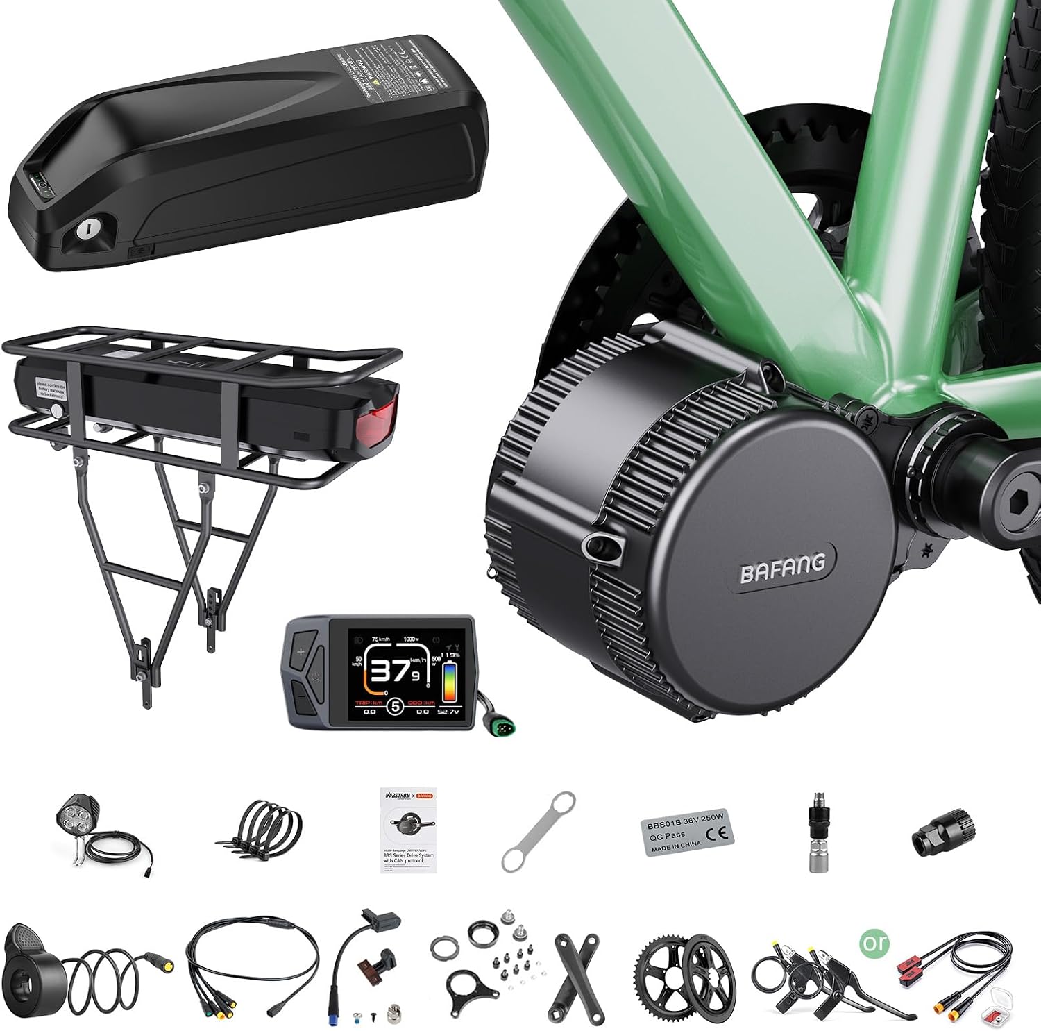 BAFANG BBS02B BBS-HD 500W 750W 1000W Mid Drive Electric Bike Conversion Kit