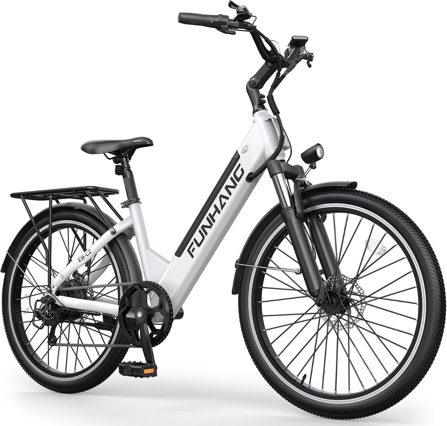 Funhang Electric Bike for Adults, 1000W Peak Ebike, 50Miles Step Thru Electric Bicycle, 26" Commuter E Bikes with 48V Built-in Removable Battery, Adjustable Stem, 7-Speed, UL 2849 Certified
