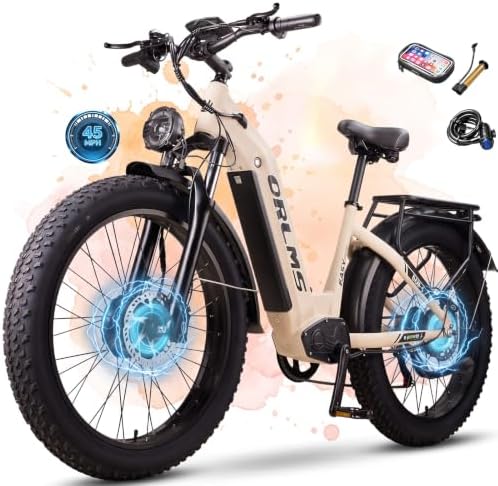 MENORX 8000W Dual Motor Electric Bike for Adults, 45MPH Fast Ebike with 52V 26Ah Removable Battery, Up to 100 Miles Long Range, 26 Inch Fat Tire, Shimano 7-Speed, Shock Absorber Commuter E-Bike