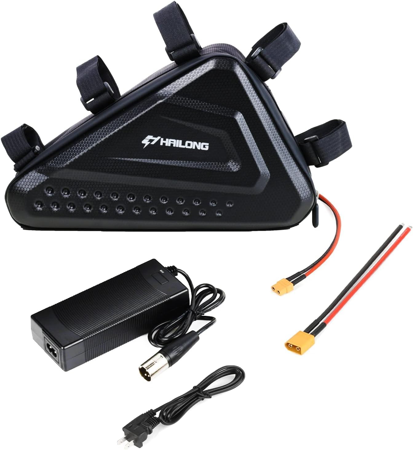 52V 20Ah Battery Power Pack with Waterproof Triangle Bag & 4A Fast Adapter, 1040W Battery for 250W-1500W Motors, 3-Prong XLR Connector, Fits Mountain/Road Bikes