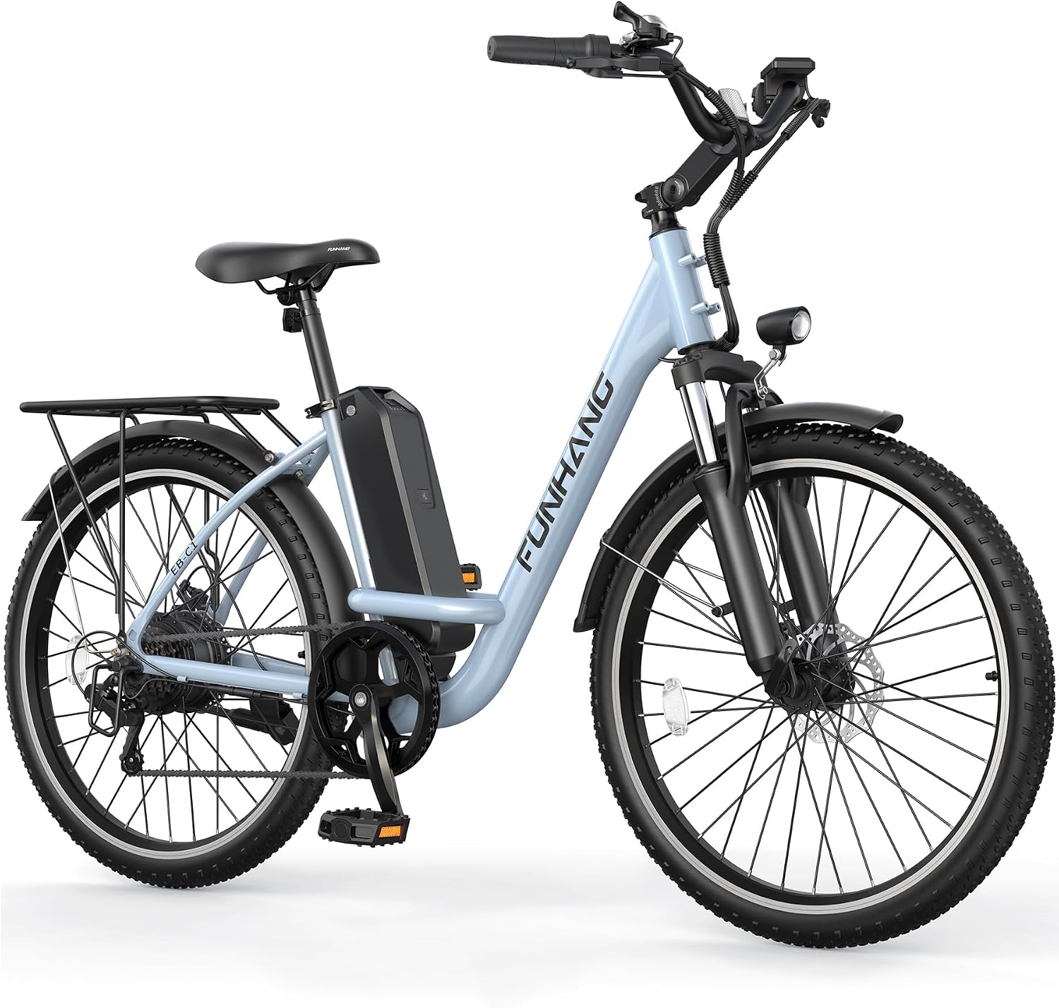 Funhang Electric Bike for Adults, 26-inch City Cruiser Ebike with 1000W Peak Motor, 20MPH 50 Miles Commuter Adult Electric Bicycles with 48V Battery, Adjustable Stem, 7-Speed, UL 2849 Certified