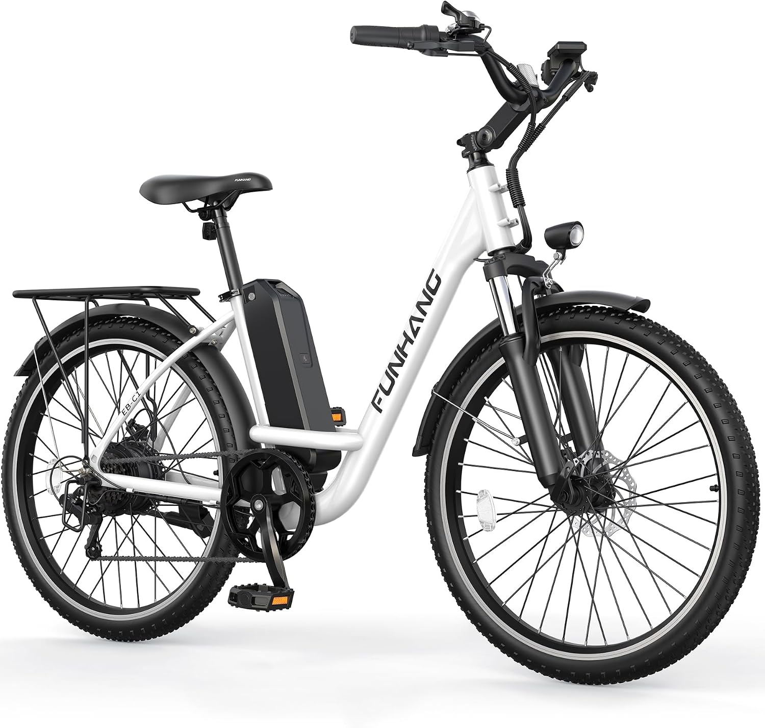 Funhang Electric Bike for Adults, 26-inch City Cruiser Ebike with 1000W Peak Motor, 20MPH 50 Miles Commuter Adult Electric Bicycles with 48V Battery, Adjustable Stem, 7-Speed, UL 2849 Certified