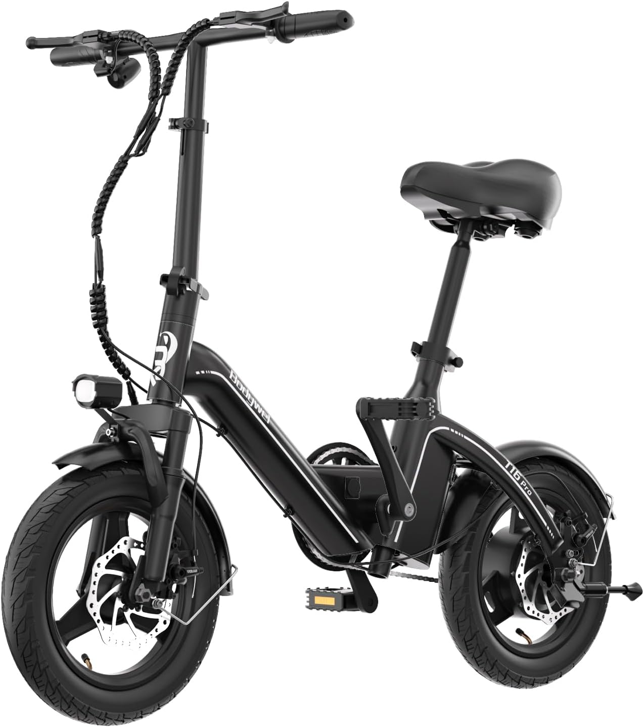 Bodywel Folding Electric Bike for Adults Teens, 400W Peak Motor Electric Bicycle, 20MPH Max Speed & 25 Miles Long Range, 36V 10Ah Battery, 14" Mini E-Bike