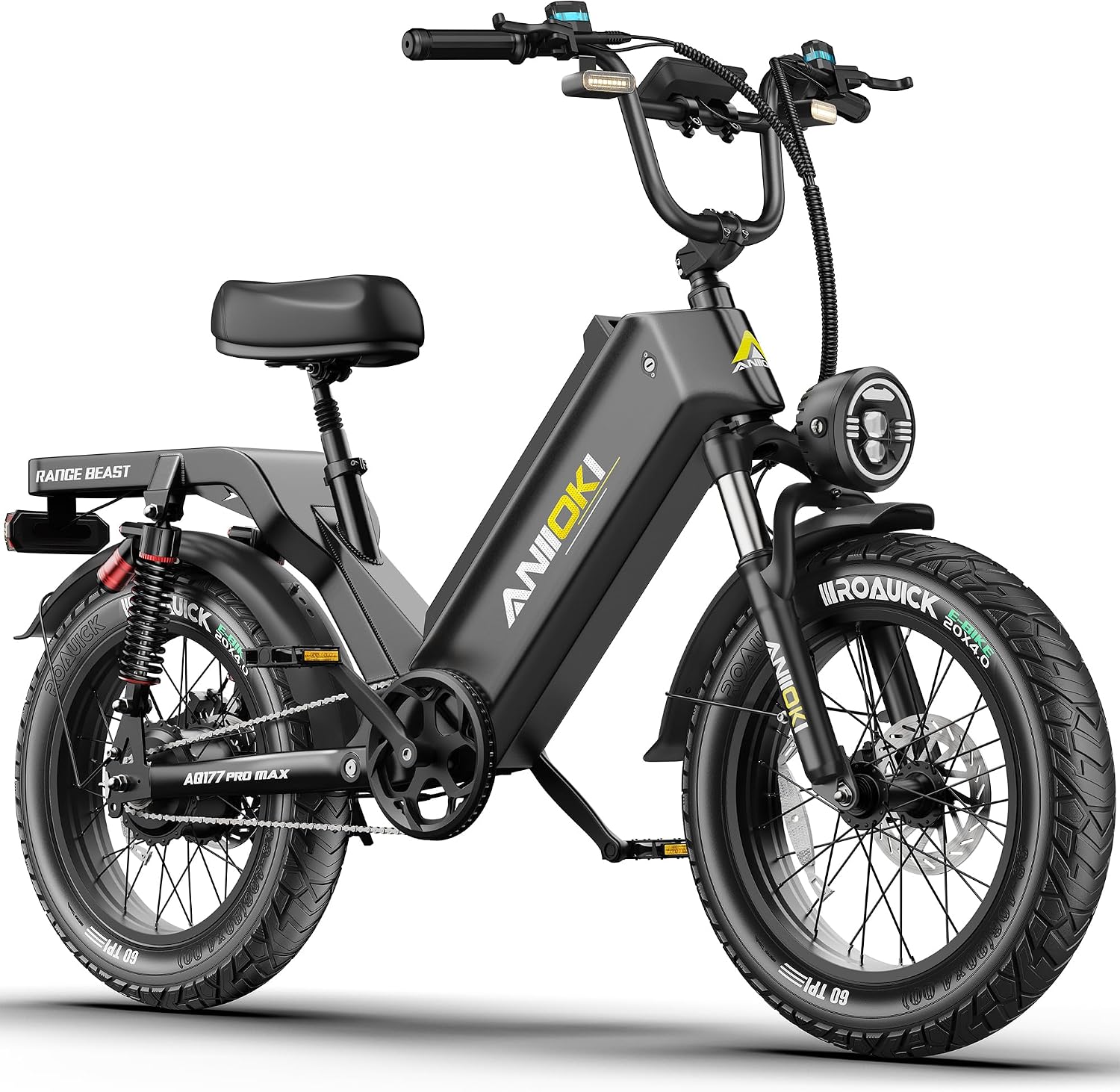 ANIIOKI eBikes for Adults, 200+ Miles Long Range Electric Bike, 28 MPH High Speed Commuting Ebikes, 48V 60AH Electric Bicycles