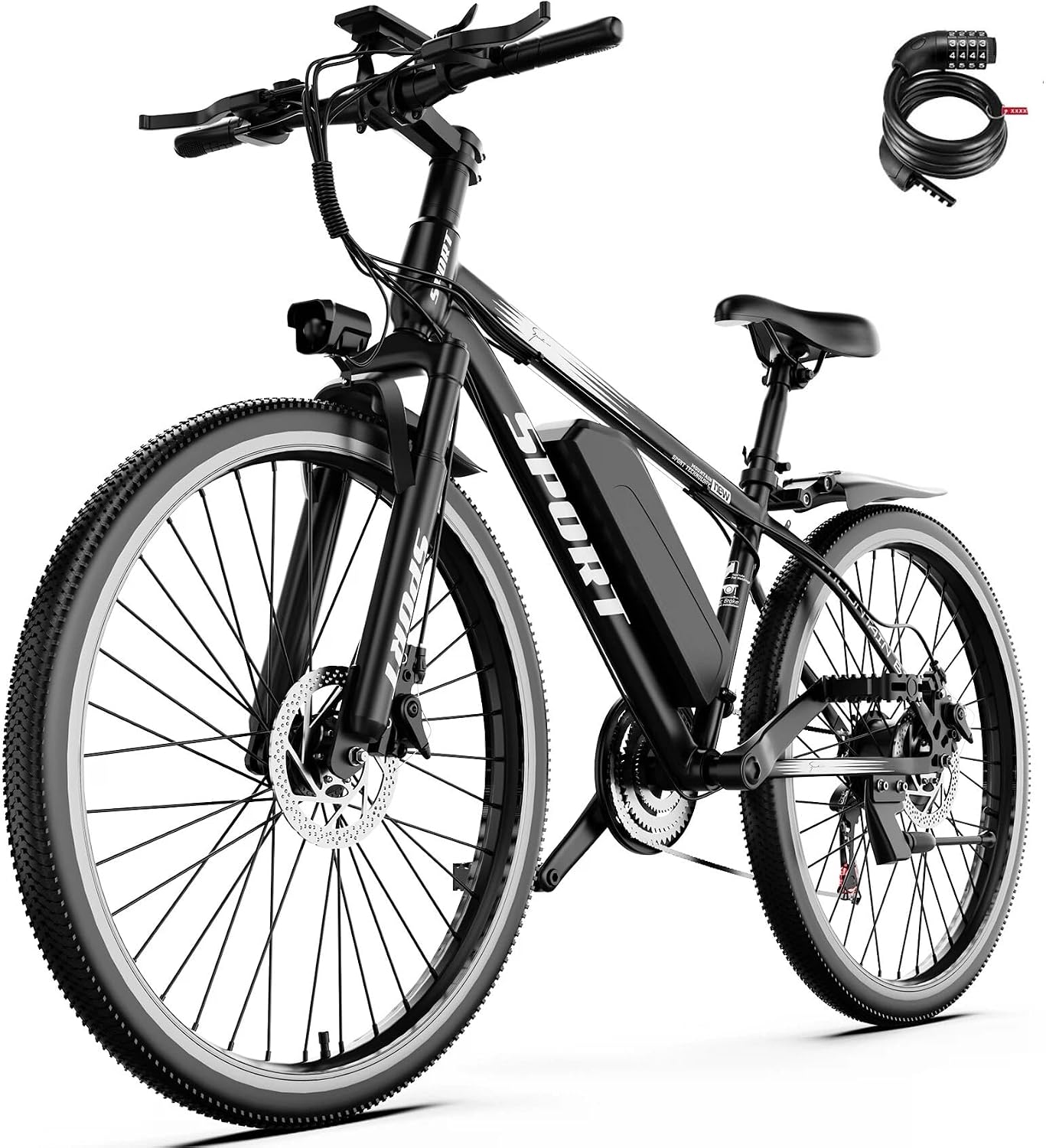ASKGO Electric Bike for Adults, 1500W Peak Mountain Ebike, 65 Miles Range, 1-7 Speed, 48V 10.4Ah Removable Battery Ebike, 26" Electric Bicycle for Commute